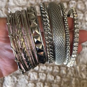 Silver bangles set